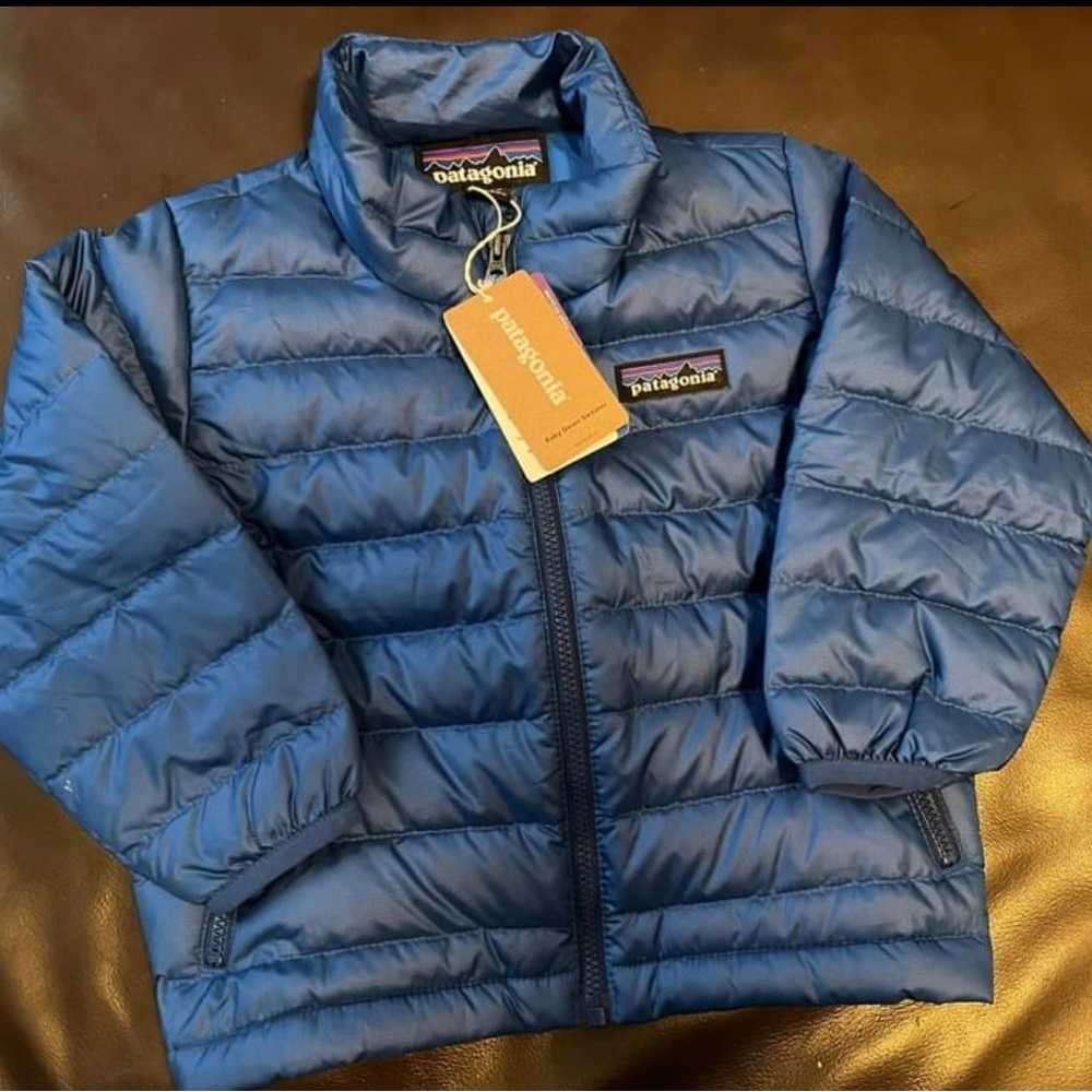 Patagonia superior blue down sweater 
12-18 months 
New